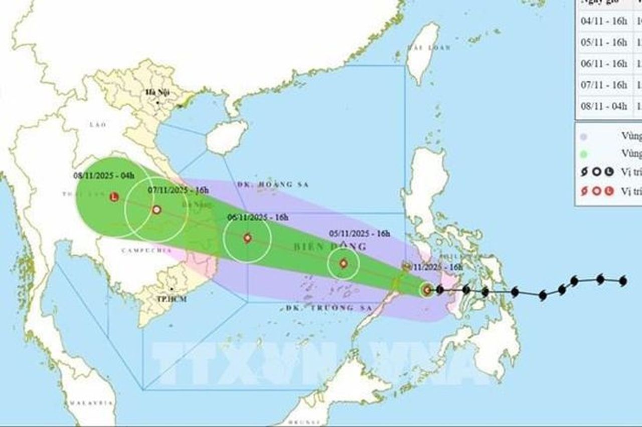 Từ đêm 6/11, bão có khả năng ảnh hưởng trực tiếp đến khu vực từ Đà Nẵng đến Khánh Hòa - Bnews