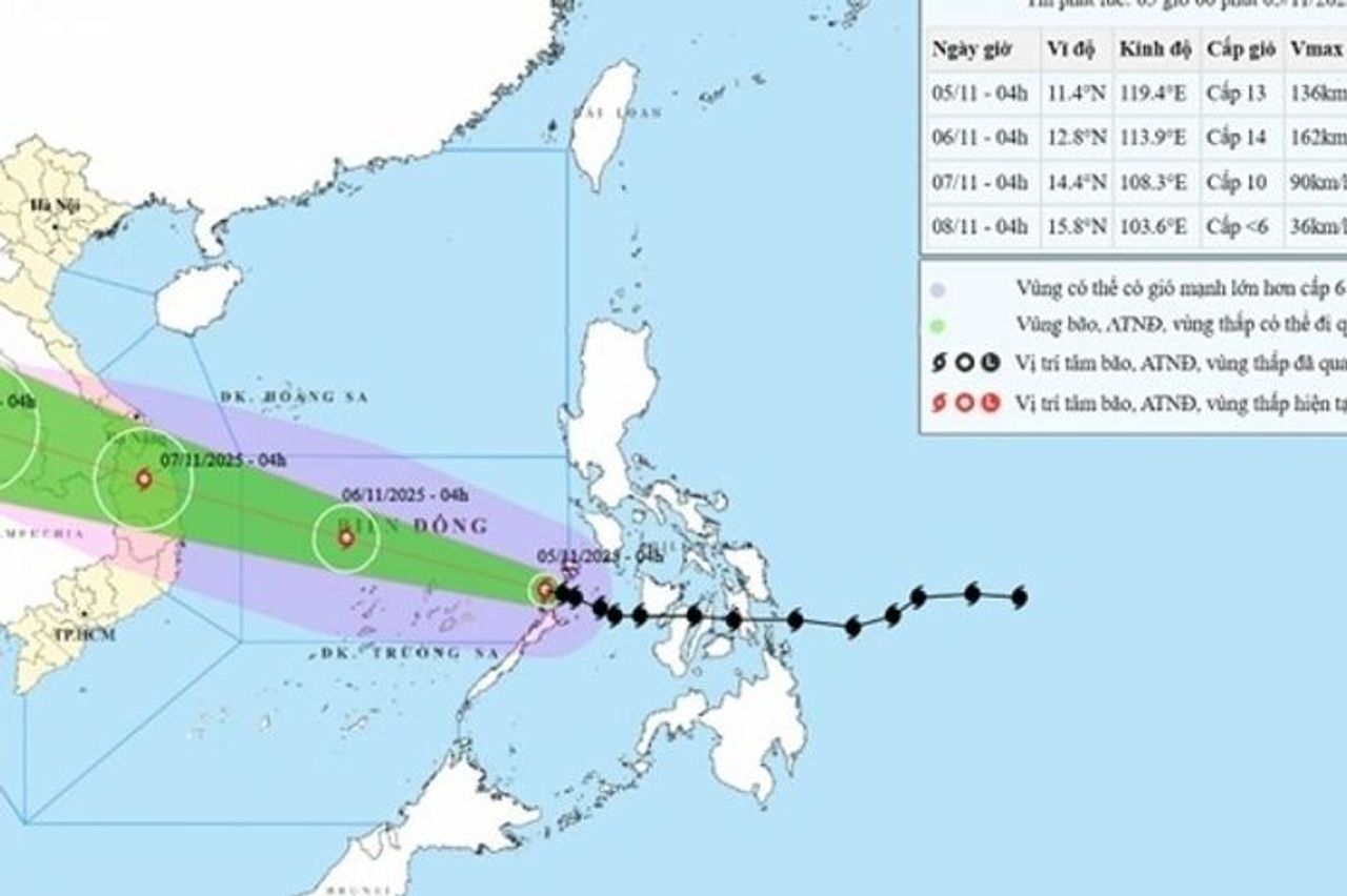 Dự báo ảnh hưởng của bão số 13: Ven biển khu vực Huế-Đắk Lắk đề phòng nước dâng cao kèm sóng lớn; đất liền Nam Quảng Trị-Đà Nẵng gió mạnh dần - Báo Thế Giới & Việt Nam