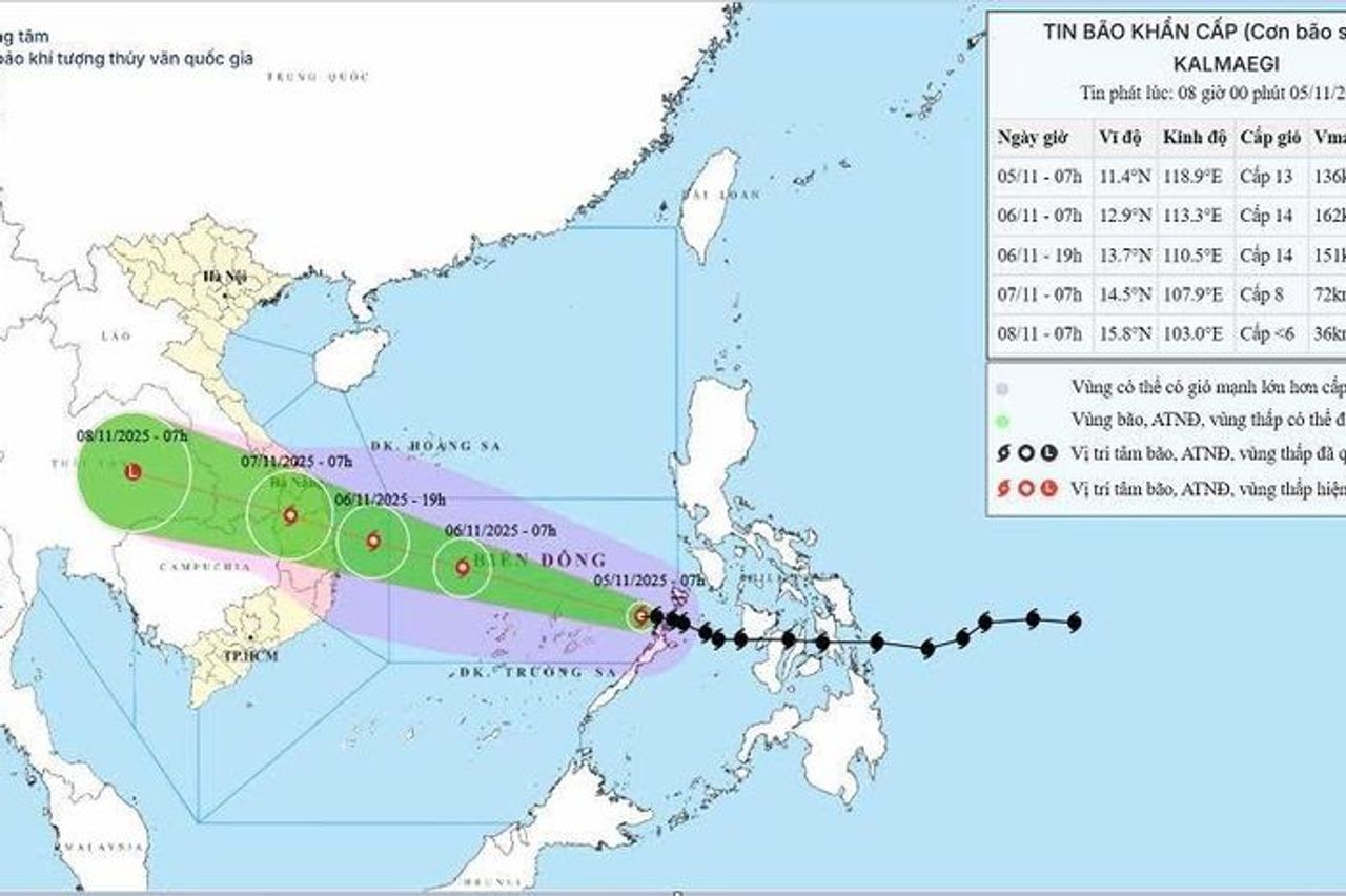 Bão Kalmaegi giật cấp 16, hướng vào miền Trung - Báo Điện tử Tiếng nói Việt Nam